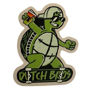 Dutch Bros Coffee Skater Turtle Sticker Green Sunglasses Skateboard Decal 3/2026